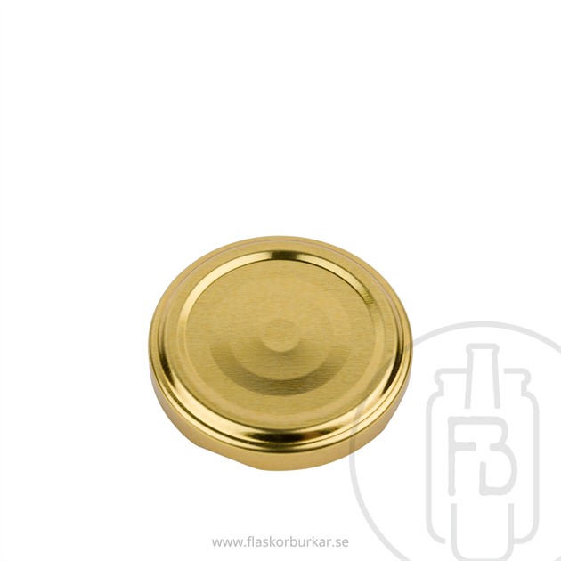 Twist off lid, 43mm, Gold, Safety button